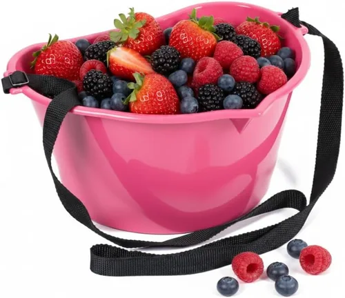 Vista 12 de Cesta de recolección de bayas - Cubo de recolección de frutas manos libres de 3L con correa ajustable (transparente)