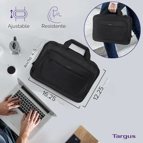 Vista 4 de Targus CityLite Maletín para portátil con bandolera y mensajero para laptop de 15.6 pulgadas, Negro (TBT053US)