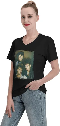 Vista 4 de Soda Stereo - Camiseta de manga corta con cuello en V para mujer