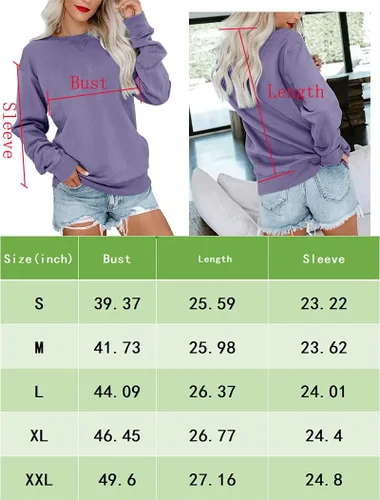 Vista 5 de Bingerlily - Sudadera casual para mujer, sin botones, de manga larga, con cuello redondo, bonita y de ajuste relajado