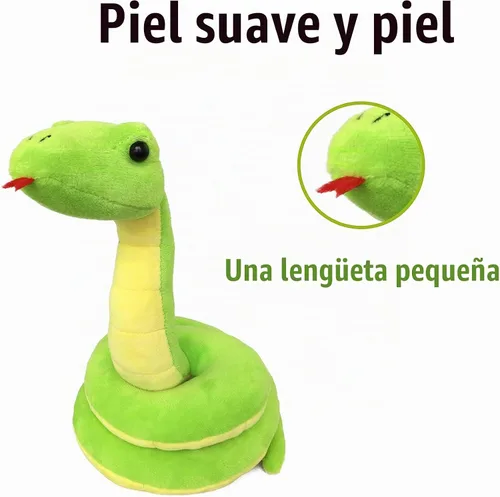 Vista 2 de Ice King Bear Peluche de serpiente verde realista - Juguete de peluche (de pie)