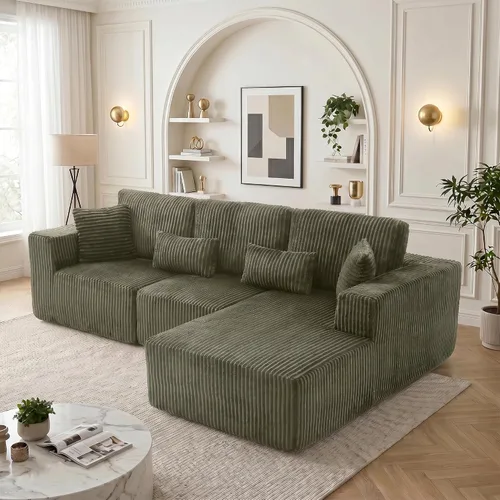 Vista 27 de Sofás deshuesados de 108 pulgadas para sala de estar, en forma de L, cómodo sofá modular de espuma viscoelástica seccional sin hueso, no requiere
