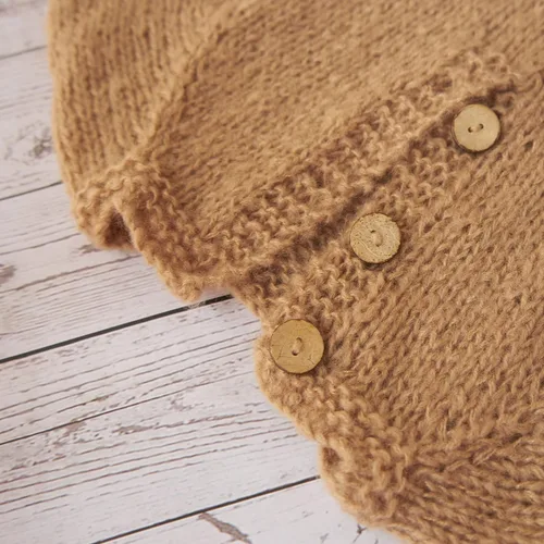 Vista 5 de Accesorios de fotografía para recién nacidos trajes para niños y niñas gorro de oso de angora y mameluco con pies conjunto de disfraz para sesión
