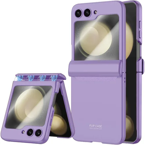 Vista 9 de STORMTAL Funda protectora delgada para Samsung Galaxy Z Flip 5, protección de bisagra, protector de pantalla integrado, carga inalámbrica, a prueba