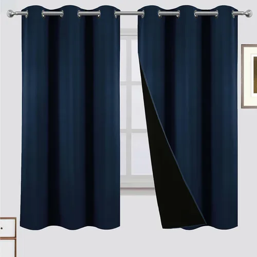 Vista 35 de LEMOMO Cortinas 100% opacas de 38 x 54 pulgadas, 2 paneles de oscurecimiento con aislamiento térmico para dormitorio