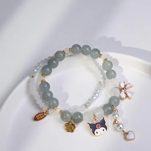 Vista 2 de ANZWTLOYY Kawaii Bracelets Set Friendship Bracelets Cute Cartoon Elastic Beaded Relationship Bracelets for Girls Women