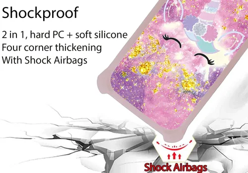 Vista 2 de jioeuinly Vortex Z22 - Funda compatible con Vortex Z22 con protector de pantalla de vidrio templado, policarbonato duro + silicona suave, soporte