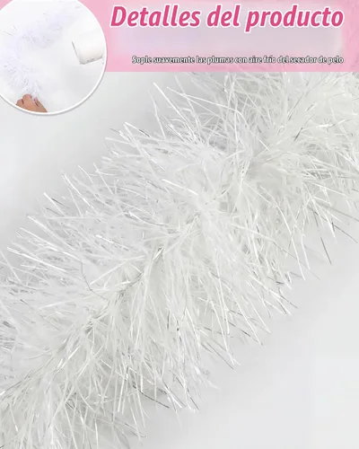 Vista 3 de Jexine Boas de plumas artificiales en masa, boas esponjosas para decoración de disfraces de boda, vestidos, suministros para fiestas de té