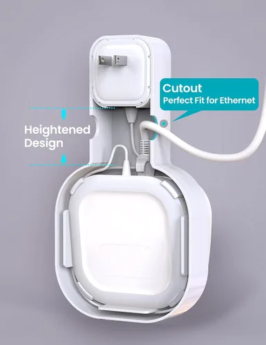 Vista 3 de DG-Direct Soporte de montaje en pared para eero 6 y eero 6+ Router Mesh Wi-Fi System, sin cables desordenados, soporte de montaje de pared para eero