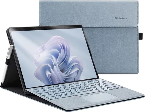 Vista 10 de Omnpak Microsoft Surface Pro 11/10/9 - Funda protectora ligera, múltiples ángulos, soporte para stylus, diseñada para Surface 11ª edición AI