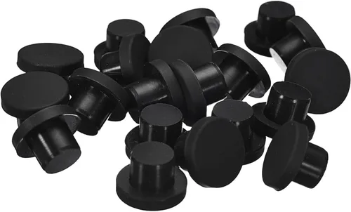 Vista 22 de uxcell 16 Piezas de Tapones de Goma Negros, 2.7mm para Agujeros de Enchufe de 2-2.5mm/0.08-0.1