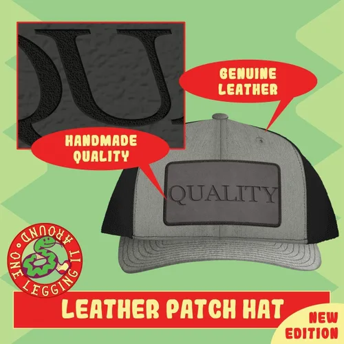 Vista 2 de got Snicker - Leather Grey Patch Engraved Trucker Hat