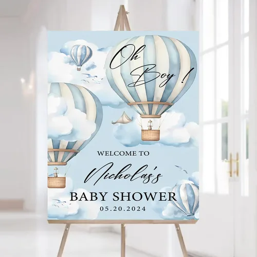 Vista 21 de Letrero de bienvenida personalizado para baby shower con soporte, decoración temática de baby shower con globo, decoración de oso para baby shower