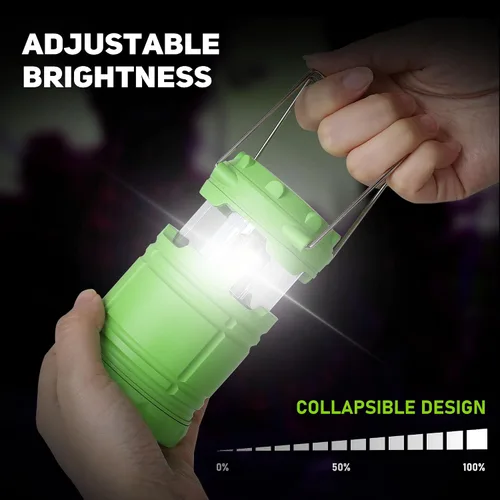 Vista 5 de Paquete de 2 mini linternas LED verdes para acampar