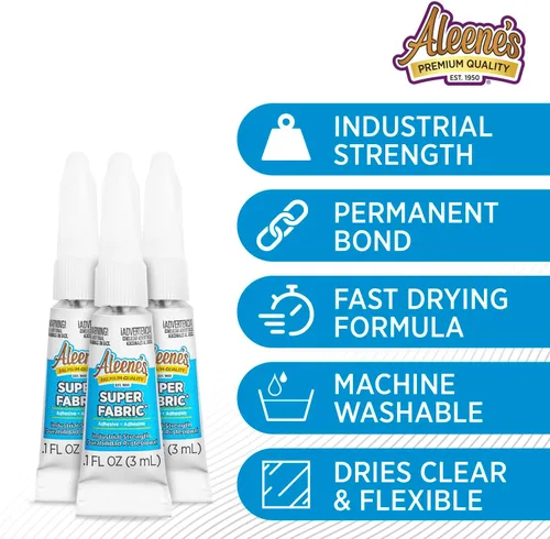 Vista 5 de Aleene's Pegamento para tela Super Fabric Adhesive, Super Strong, Ultra Flexible, Permanente, UV e Impermeable, 0.1 fl oz 3