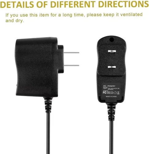 Vista 3 de Adaptador de repuesto AC/DC para First Alert DW-700 D-520 Sistema de grabación de seguridad inalámbrico digital para interior/exterior, cable