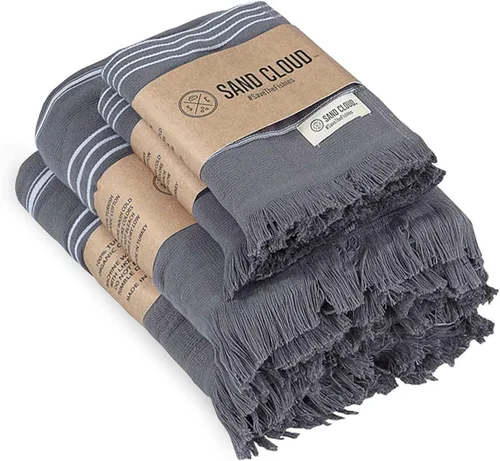 Vista 8 de Sand Cloud Toallas de baño turcas de 2 capas para baño, paquete de 2 Clásico - Gris