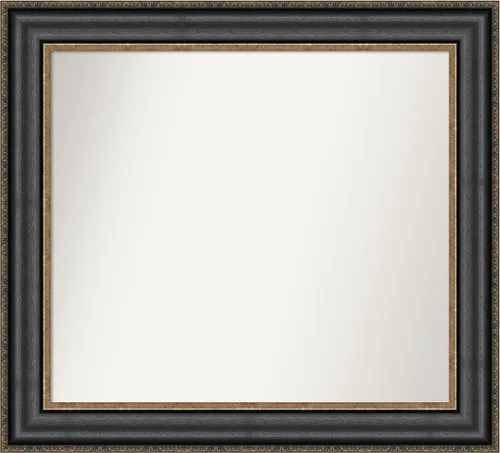 Vista 47 de Amanti Art Espejo personalizado, espejo de baño negro puente, espejo de pared o espejo de tocador de baño sobre el fregadero (26 x 26 pulgadas)