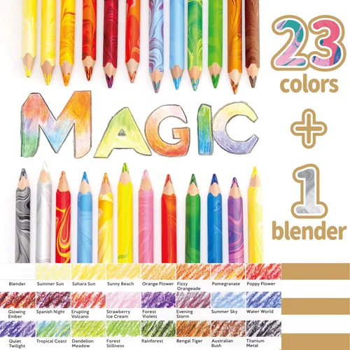 Vista 5 de Lápices de colores KOH-I-NOOR MAGIC Jumbo, perfil triangular, paquete de 24