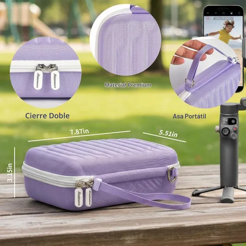 Vista 5 de Funda rígida EVA cardán para DJI Osmo Mobile 8/7P/7, púrpura