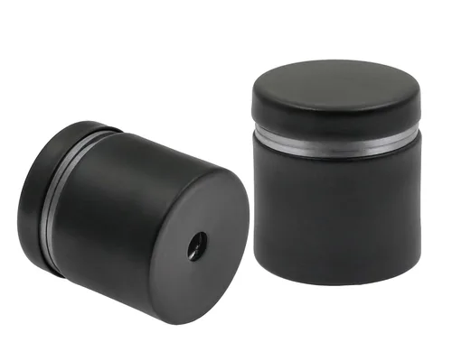 Vista 4 de Luomorgo 12 piezas tornillos separadores de acero inoxidable de 1" x 1", herrajes de montaje para letreros de pared, separadores de vidrio