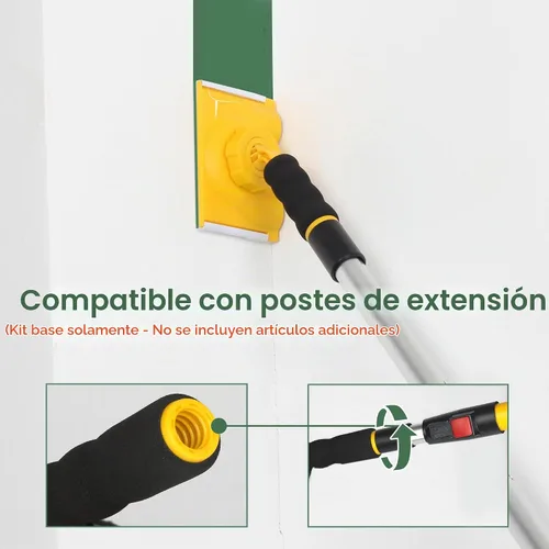 Vista 7 de VOOMEY Cortadora de pintura con mango de rotación de 360° con 5 Rotación mango pintura bordeadora con 5 almohadillas de repuesto