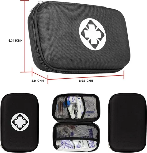 Vista 6 de Kit de primeros auxilios de viaje pequeño, 279 piezas, suministros para negocios, juego de emergencia de primeros auxilios, artículos esenciales
