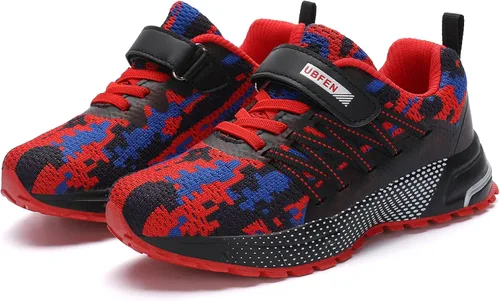 Vista 5 de KUBUA - Zapatos deportivos para niños y niñas, tenis para correr, ligeros, transpirables, deportivos y atléticos