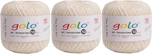 Vista 88 de Golo - 3 bolas de hilo de ganchillo tamaño 10, hilo de crochet para tejer a mano 102