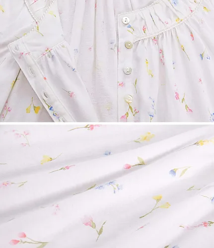 Vista 5 de IZZY + TOBY Camisones de algodón para mujer, sin mangas, con bolsillos, suaves, con nudos, camisón largo