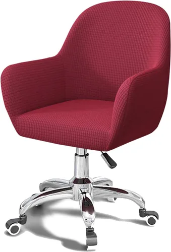 Vista 8 de Funda para silla de computadora de oficina, 2 piezas con brazos giratorios y respaldo curvado, funda para silla de comedor, estilo moderno