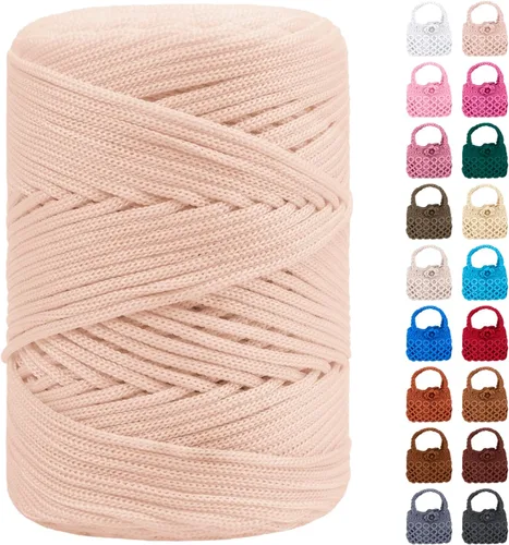 Vista 25 de Cordón de macramé de poliéster de 1/8 pulgadas x 169 metros, cordón de macramé trenzado de polipropileno, hilo de poliéster para tejer bolsos