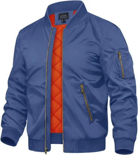 Vista 11 de TACVASEN - Chaquetas de hombre. Chaqueta bomber de otoño e invierno, acolchada, con cremallera completa, cálida, de estilo casual