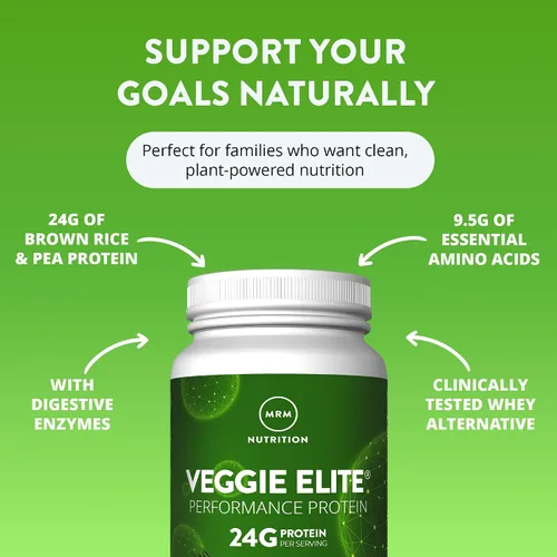 Vista 3 de MRM Nutrition Veggie Elite Performance Proteína Sabor a vainilla Proteína a base de plantas Fácil de digerir Con BCAA Vegano + sin gluten