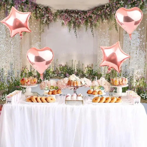 Vista 6 de Telón de fondo de fotografía de boda de 5 x 3 pies, telón de fondo de flores para despedida de soltera, propuesta de flores, telón de fondo