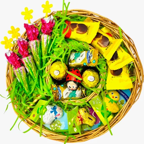 Vista 10 de Cesta de Pascua Huevos y Chocolate Candy