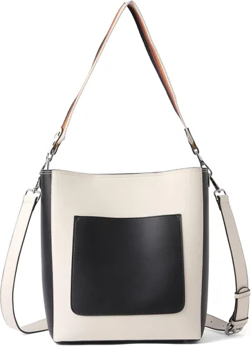 Vista 7 de BROMEN - Bolsa de mano de cuero para mujer, bolsa de hombro, bolsa bandolera