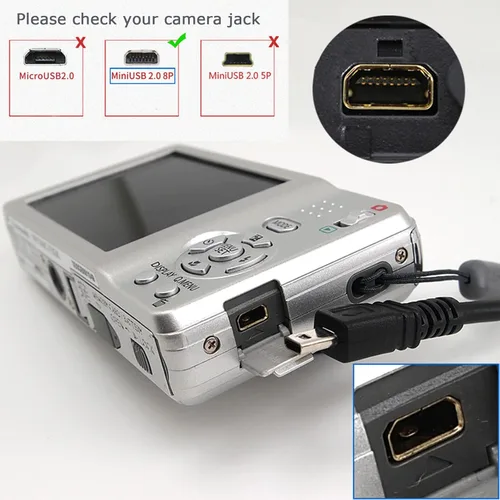 Vista 4 de Sqrmekoko Cable USB de carga y datos UC-E6 / UC-E23 para cámaras Nikon DSLR - Compatible con cable USB D3300, D3200, D5300, D7200, D750, Coolpix