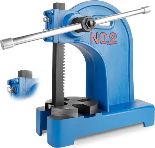 Vista 11 de 2 Ton Arbor Press, Heavy-Duty Manual Desktop Press, 8.5in Work Height, Hand Wheel Arbor Press with Reversible Ram & Removable Anvil, Cast Iron