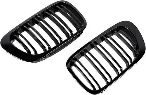 Vista 4 de Parrilla frontal superior brillante negra para riñón compatible con 1999-2002 E46 2 puertas Coupe Cabriolet 2DR