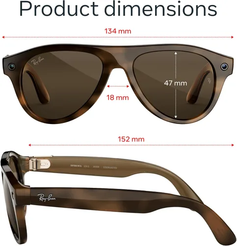 Vista 5 de Meta Ray-Ban (Gen 3) Aviator Habana / Marrón