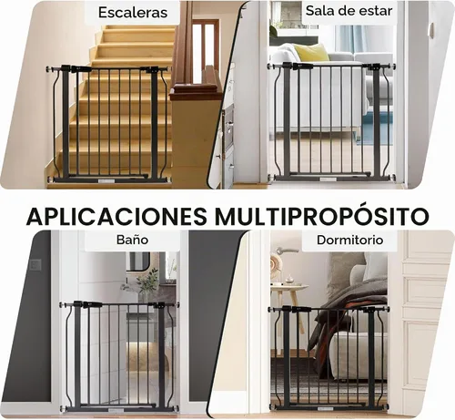 Vista 9 de BalanceFrom - Puerta de seguridad para bebés fácil de caminar, se adapta a aberturas de 29.1 a 33.8 pulgadas
