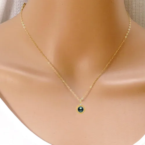 Vista 4 de Gifts for Women Wife gifts Anniversary Tahitian Black Pearl Necklaces for Women-Jewelry Gifts for Mom Girlfriend Her - Birthday Christmas Mothers