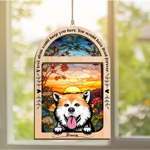 Vista 16 de LOVELYPOD Adorno de Navidad personalizado de sabueso afgano, atrapasoles con nombre, regalos de pérdida de mascotas, regalos para amantes