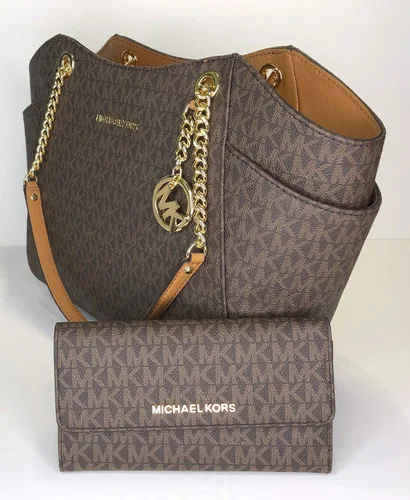 Vista 4 de Michael Kors Jet Set - bolsa de hombro para viaje con cadena grande cartera triple Michael Kors Jet Set