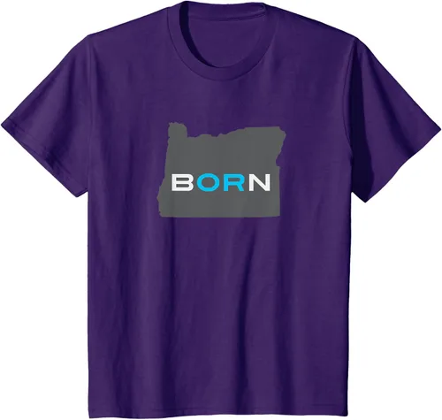Vista 16 de Nacido en Oregon Camisa – Estado Mapa Born Idea de regalo, Negro