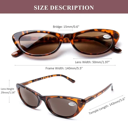 Vista 2 de AQWANO Reading Glasses Women - Cat Eye Ladies Computer Readers