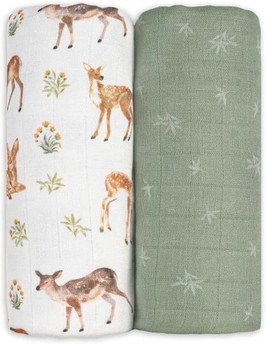 Vista 21 de Gllquen Baby Mantas Envolventes de Muselina Paquete de 4 Mantas Receptoras Transpirables (35" x 40") Mantas Suaves para Bebés para Niñas y Niños