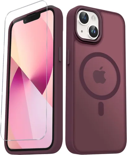 Vista 53 de YENAPOON Funda magnética mate para iPhone 11 con 1 protector de pantalla, compatible con Magsafe, translúcida esmerilada, delgada, a prueba