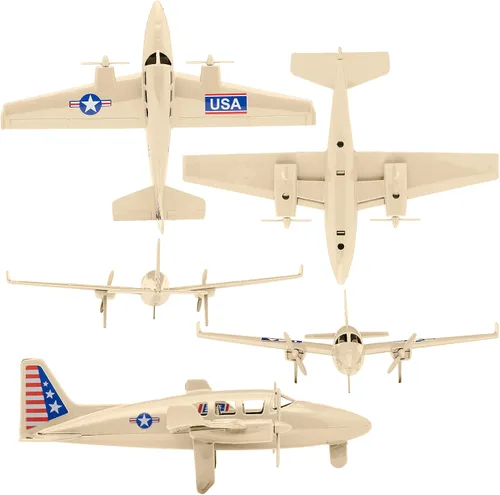 Vista 2 de TimMee Prop Plane & Fighter Jet - Desert Tan Plastic Army Men Aviones fabricados en Estados Unidos